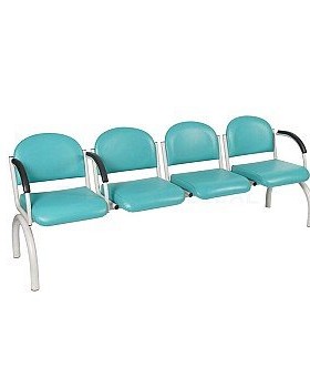 Four Seater Turquoise Waiting Room Chair / Bench